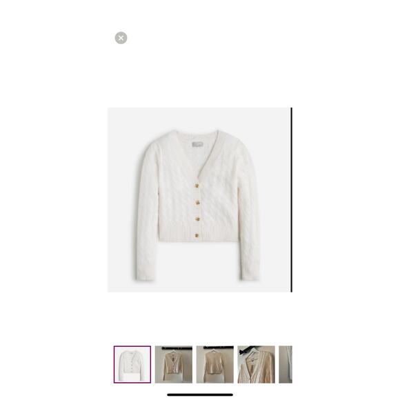 J. Crew Cashmere Shrunken Cable Knit V-neck Cardigan S - Picture 7 of 9